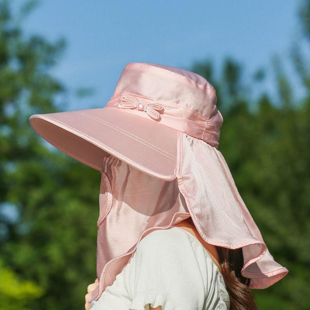 Lightweight Sunshade Sun Hat Wide Brim Neck Flap Hat Sunscreen Cap Women Picking Tea Hat Fishing
