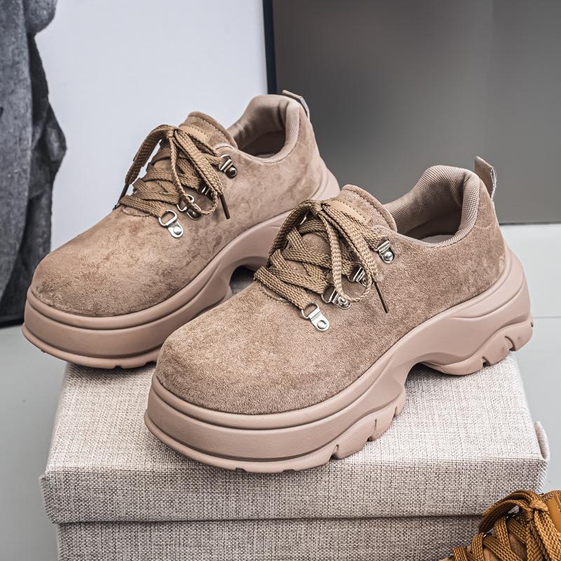 Autumn new thick-soled heightening outdoor leisure sports big head derby shoes