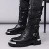 Men’s Motorcycle Boots Western Boots Black Jockey Boots Casual Street Style Cool High Boots Plus Size