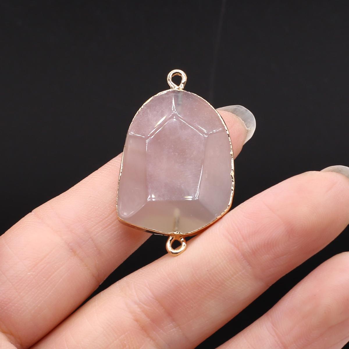 

1 шт., Натуральный серый агатовый подвеска-коннектор (27×37мм) - Премиальные коннекторы-подвески из камня для DIY ожерелий и браслетов, аксессуары для рукоделия и изготовления украшений вручную 1Pc/27×37mm