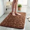 Cobblestone Embossed Memory Foam Bath Mat Non-Slip Absorbent Shower Rug for Bathroom Floor Tub Decor