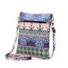 Kvinna Casual Printing Blommig Canvas Axelväska Dam Små Crossbody-väskor för Kvinnor Klaff Clutch Handväska