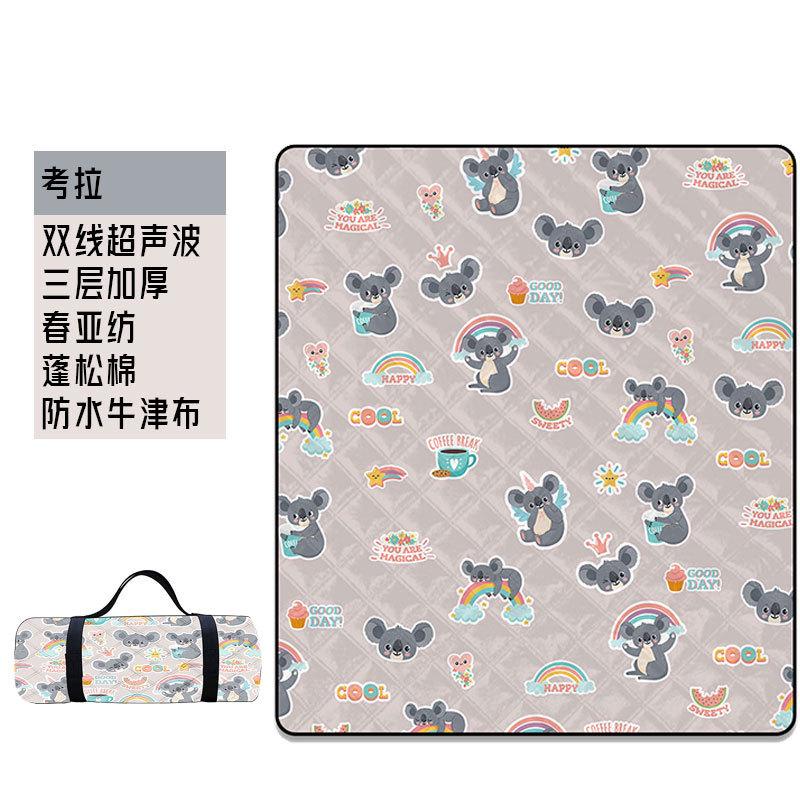 Ultrasonic Picnic Mat Thickened Camping Floor Mat Portable Beach Camping Mat Waterproof Outdoor Outing Cartoon Moisture-proof Mat