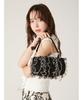 Ruffle Barrel Bag LWGB251314 BLK [Lily Brown] Women's
