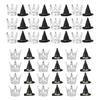 Pack of 24 Plastic Witch Hat and Crowns Cake Toppers for Birthday Party Halloween Decorations Cupcakes Accessories