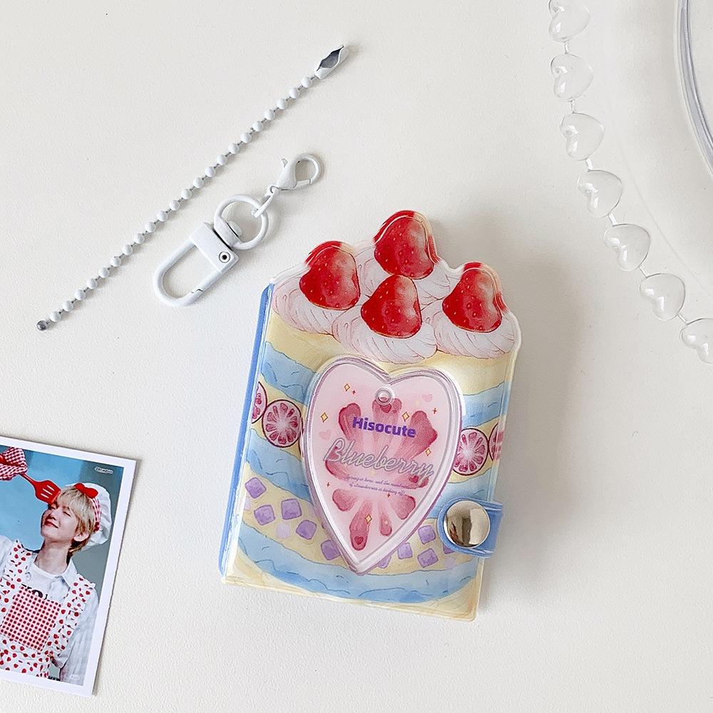 

32 Pockets Mini Photo Album 1 Inch Kpop Photo Card Book Holder Backpack Decor синий