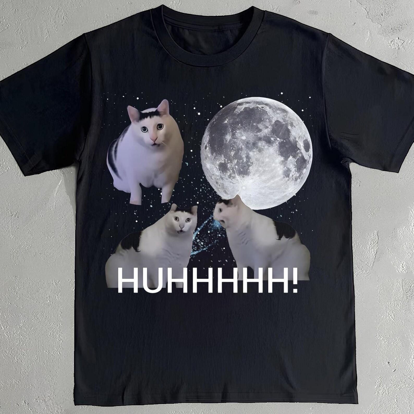 Huh Cat Meme Shirt - Funny Confused Cat T-Shirt - Gen Z Humor XL