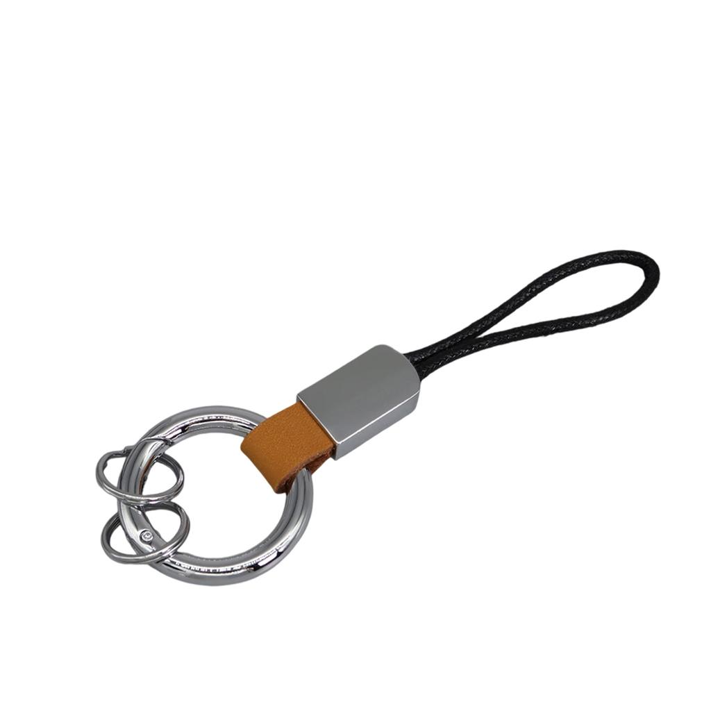 Simulated Leather Keychain With Finger Ring And Adjustable Wrist Strap Trendy Key Holder For Car Keys Organization