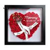 Affichage Photo de Chambre Personnalisé Maman Je T'aime Boîte à Ombre Fleurie Cadre Personnalisé Noms Mains Tenant les Mains Décor Mural de Salon Cadeaux pour Maman