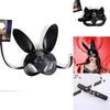 Maschera da Ragazza Gatto Per Festa in Costume Con Materiale in Pelle Accessori Cosplay di Halloween Per Adulti