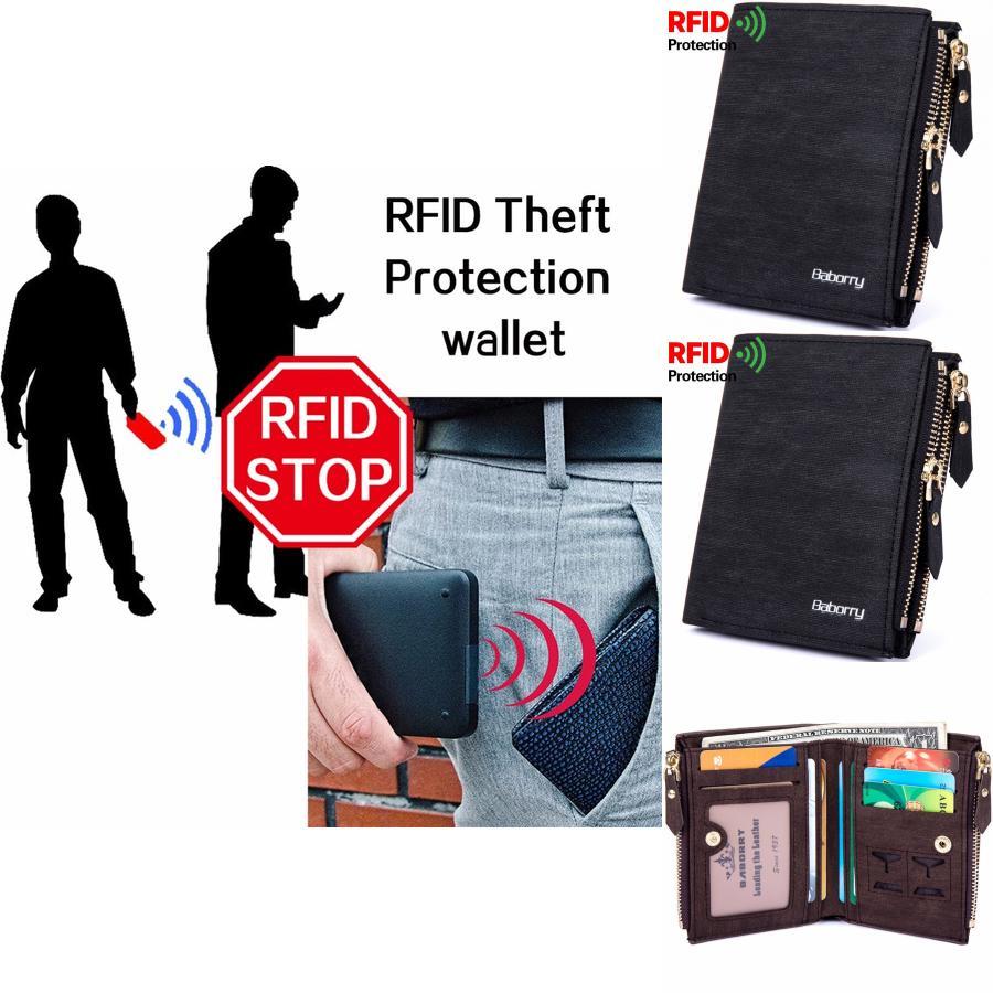 Premium Quality Rfid Theft Protection Coin Bag Zipper Men Wallet For Modern Lifestyles