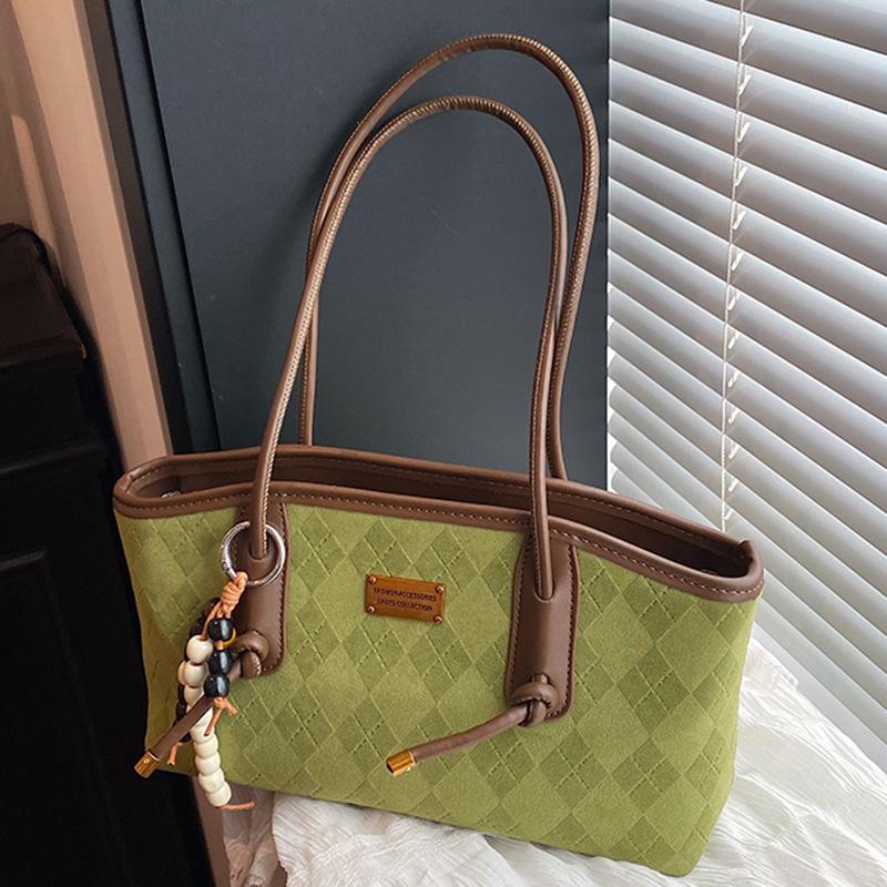 Simple retro niche texture underarm bag women's autumn new suede commuter bag simple shoulder bag