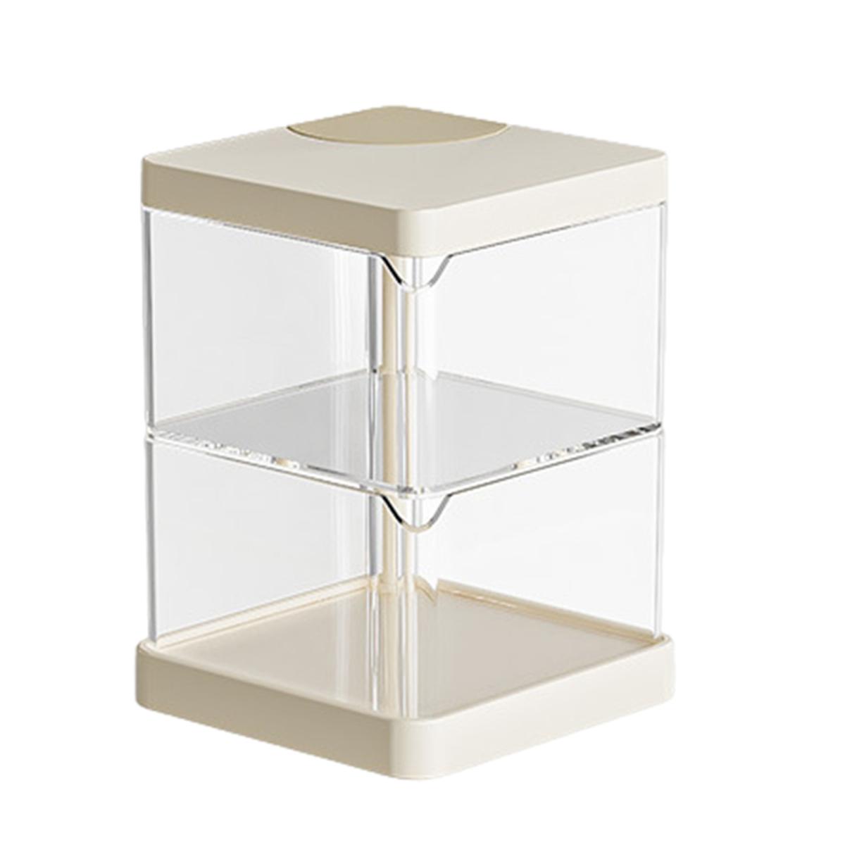 Прозрачный ящик для хранения косметики дышащий влагостойкий U-образный вращающийся органайзер многослойная полка для хранения яиц для красоты Dual Layer белый 759₽