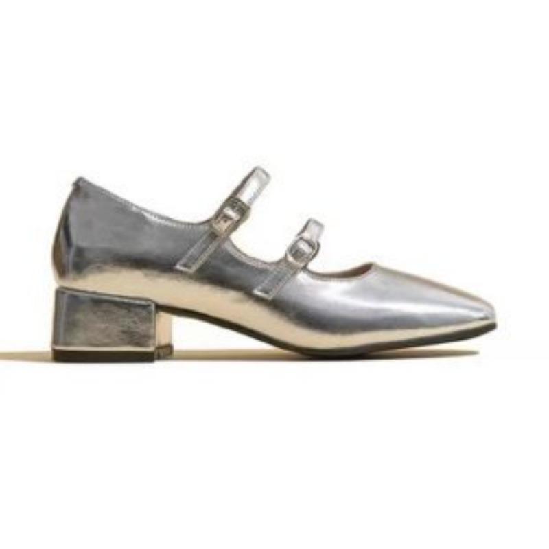 Spring and Autumn New Retro Ballet Shoes Thick Heel Fashion Word Belt Mary Jane Single Shoes Medium Heel Casual Shoes