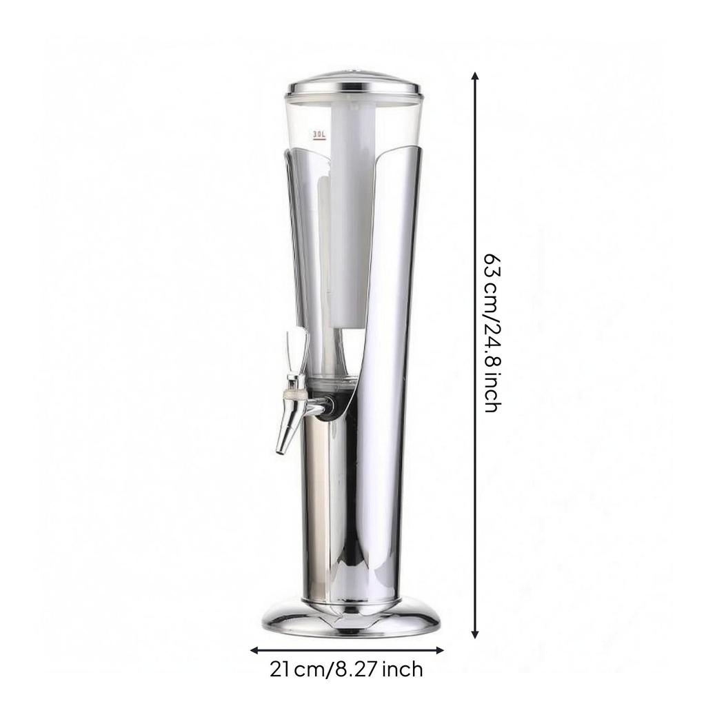 Dispensador de Cerveza Transparente Alto para Bebidas para Fiesta, Bar
