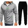 2 Pieces Sets Tracksuit Men Jogging Striped Men's Sets Sports Suit Male Zipper Hoodie+Pants Sportswear Boy