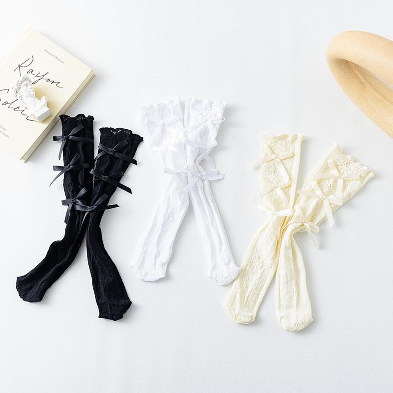 Girls' Lace Mesh Mid-Calf Princess Socks - Summer Thin Style