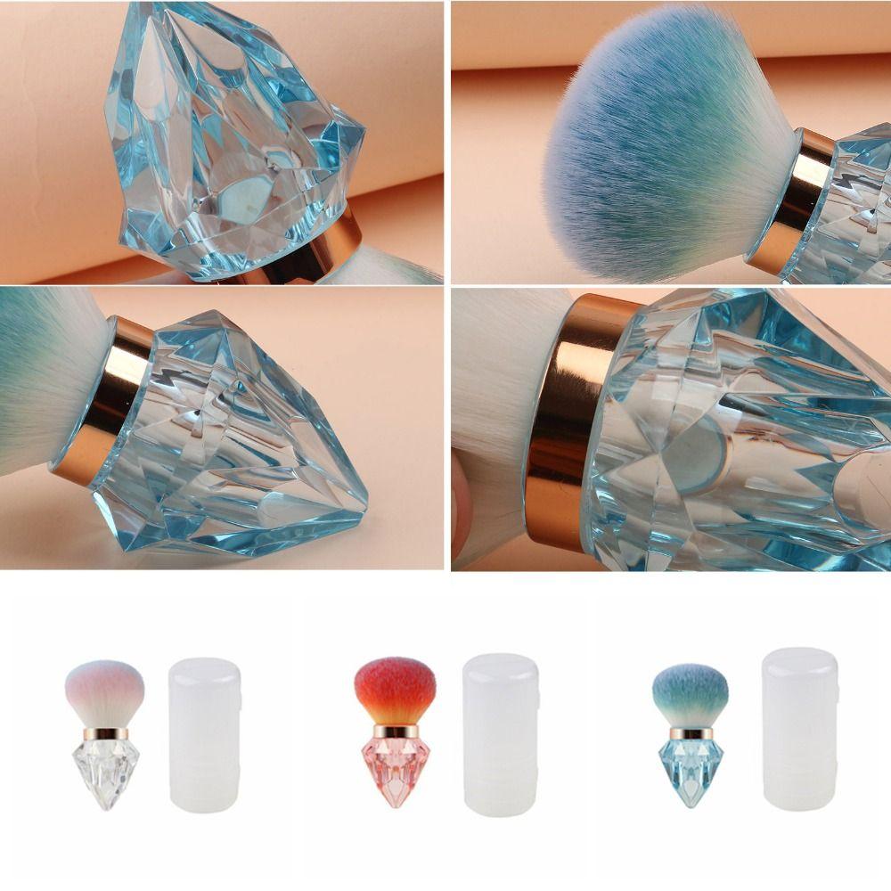 Dust-proof Nail Cleaning Brush Rhinestone Shape Makeup Brush Mini Powder Blusher Brush  Travel