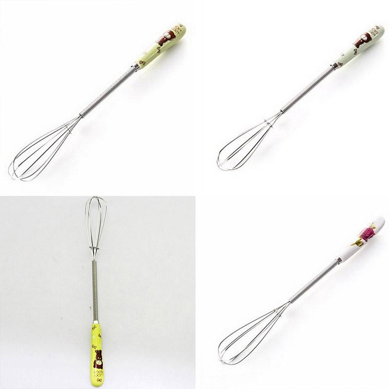 Chic New Handle Whisk Stainless Steel Kitchen Mixer Spherical Wire Egg Beater