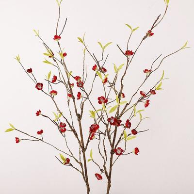 Chinese Style Artificial Plum Blossom Branch Elegant Plastic Simulation Silk Plums Blossom Handmade Realistic Fake Flower