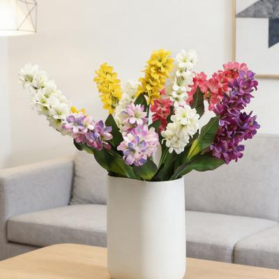 Künstliche Hyazinthenblüten 19" Real Touch Falscher Hyazinthenzweig für Vase Hochzeit Zuhause Garten Büro Dekoration