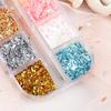 12 Grids/Box Nail Foils Irregular Summer Effect Smooth Gold Silver DIY Manicure Flakes
