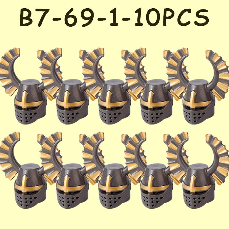 MOC Medieval Military Castle Soldier Figures Helmets Series Building Blocks Knights Accessories Warrior Hat  Bricks Toys Gifts