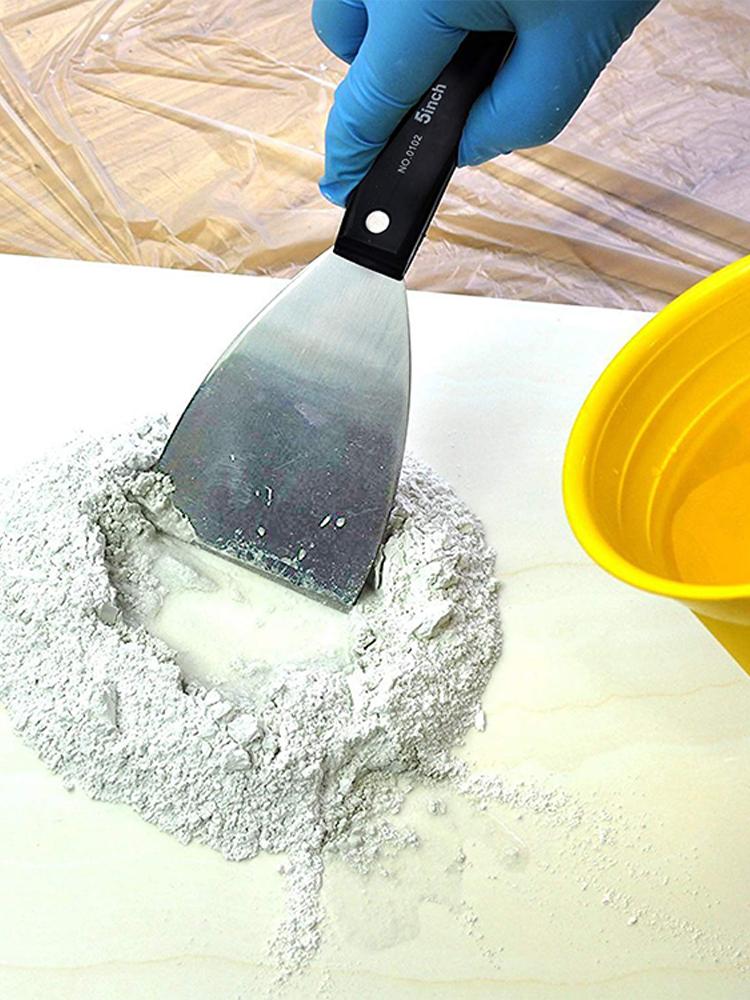 7PCS Carbon Steel Putty Knives Set Flex Drywall Knife Paint Scraper Kit 7 Sizes Soft Grip Handle Canvas Storage Bag Included
