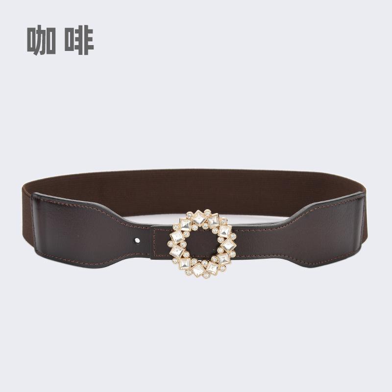Rhinestone Belt Loose Tight Belt Women'S Elastic Elastic Wide Narrow Waist Seal Women'S Dress Thin Belt Skirt
