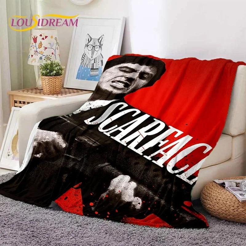Scarface Tony 3D Printing Movie Soft Flannel Blanket for Beds Bedroom Sofa Picnic,Throw Blanket for Cover Outdoors Leisure Gift