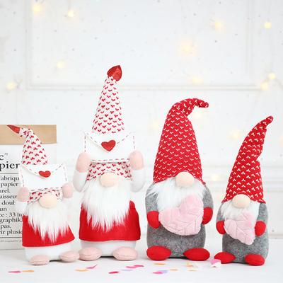 Valentine's Day Plush Doll Faceless Gnome Design Vibrant Color Create Atmosphere Decoration Romantic Plush Gift Doll