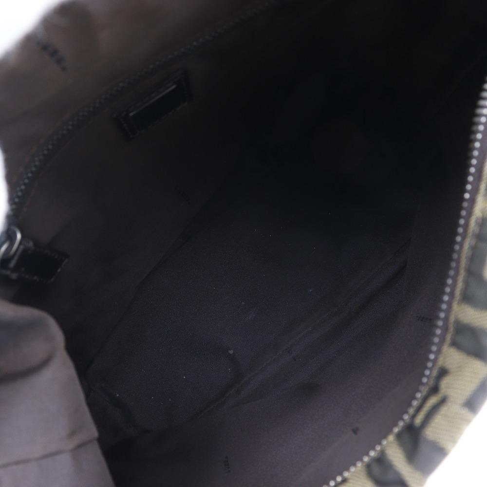 Fendi Zucca Shoulder Bag One Belt Brown Nylon Canvas Women Used