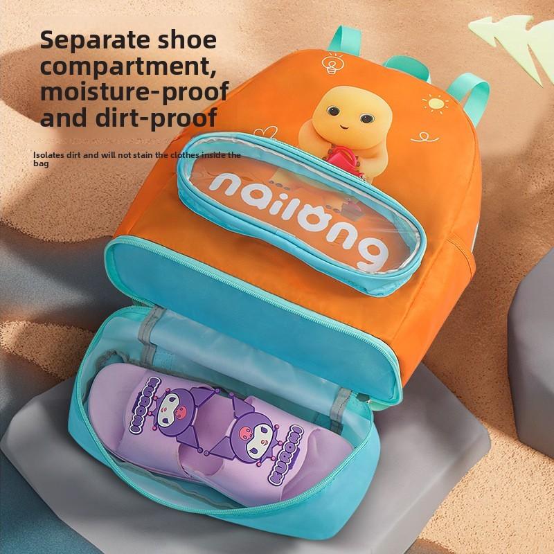 Childrens Swimming Bag Cute Cartoon Backpack With Waterproof Dry Wet Separation For Outdoor Sports