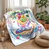 Fruit Cocktail Paradise Theme Blanket Lightweight Warm Flannel Blanket Decorative Throw Blanket for Home Decoration