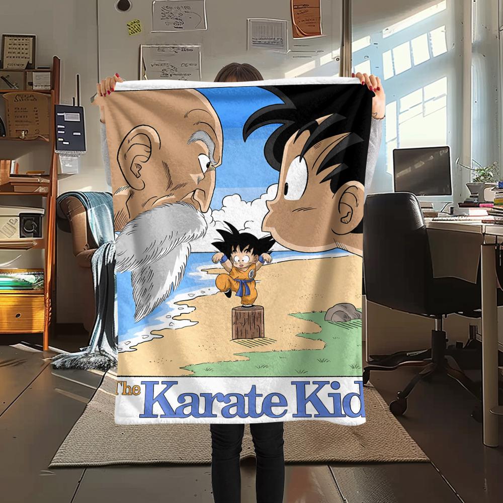 Coperta in Flanella con Stampa Personaggi Dragon Ball, Alta qualità Confortevole per Tutte le Stagioni, Arredamento per la Casa, Calore e Comfort, Perfetta per Regali di Natale