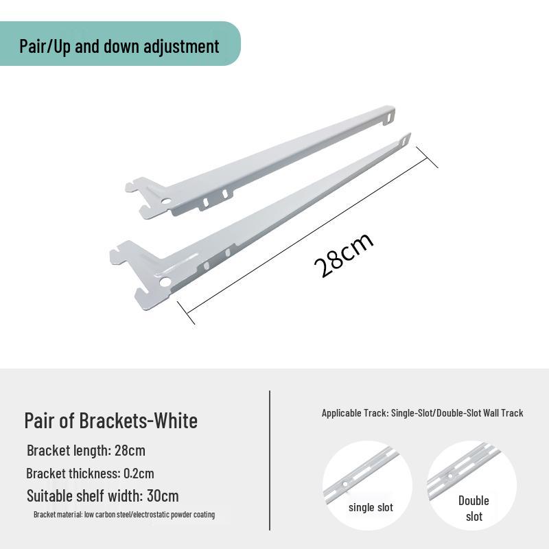 Adjustable Wall-Mount Shelf Bracket for Wooden Boards