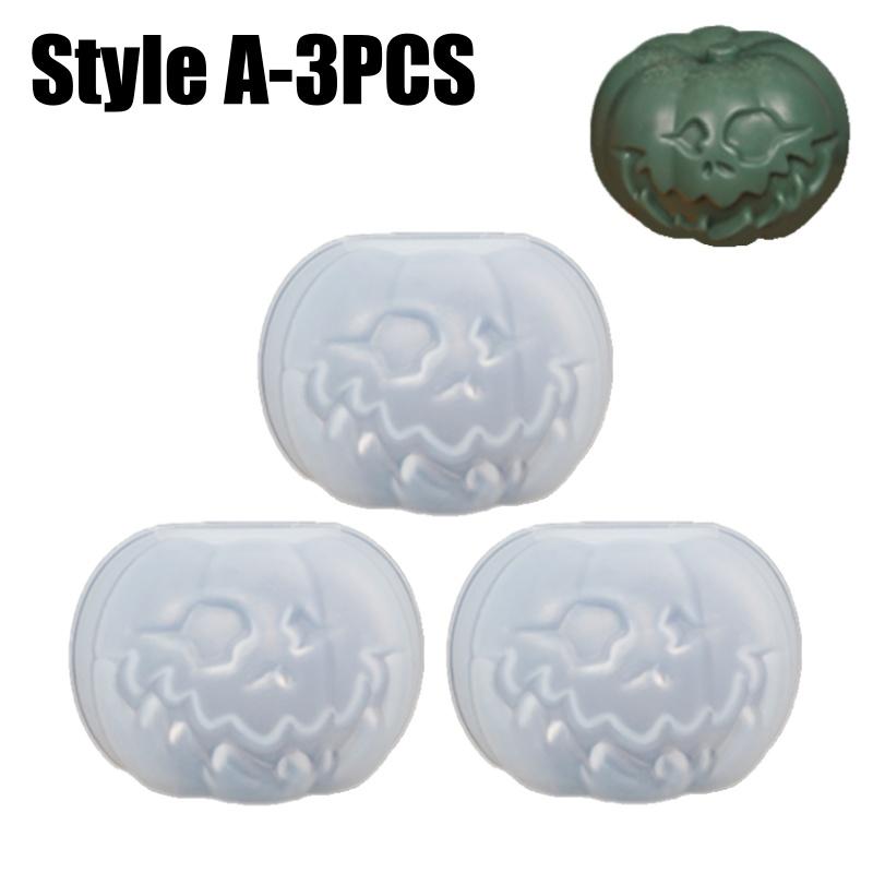 Halloween Silicone DIY Pumpkin Candle Mold 3D Pumpkin Candle Holder Mold Pumpkin Shaped Candle Mold for Party Decorations