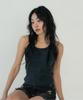 ZIZEMUSEUM Garment Dying Halter Neck Sleevless (Charcoal Gray)
