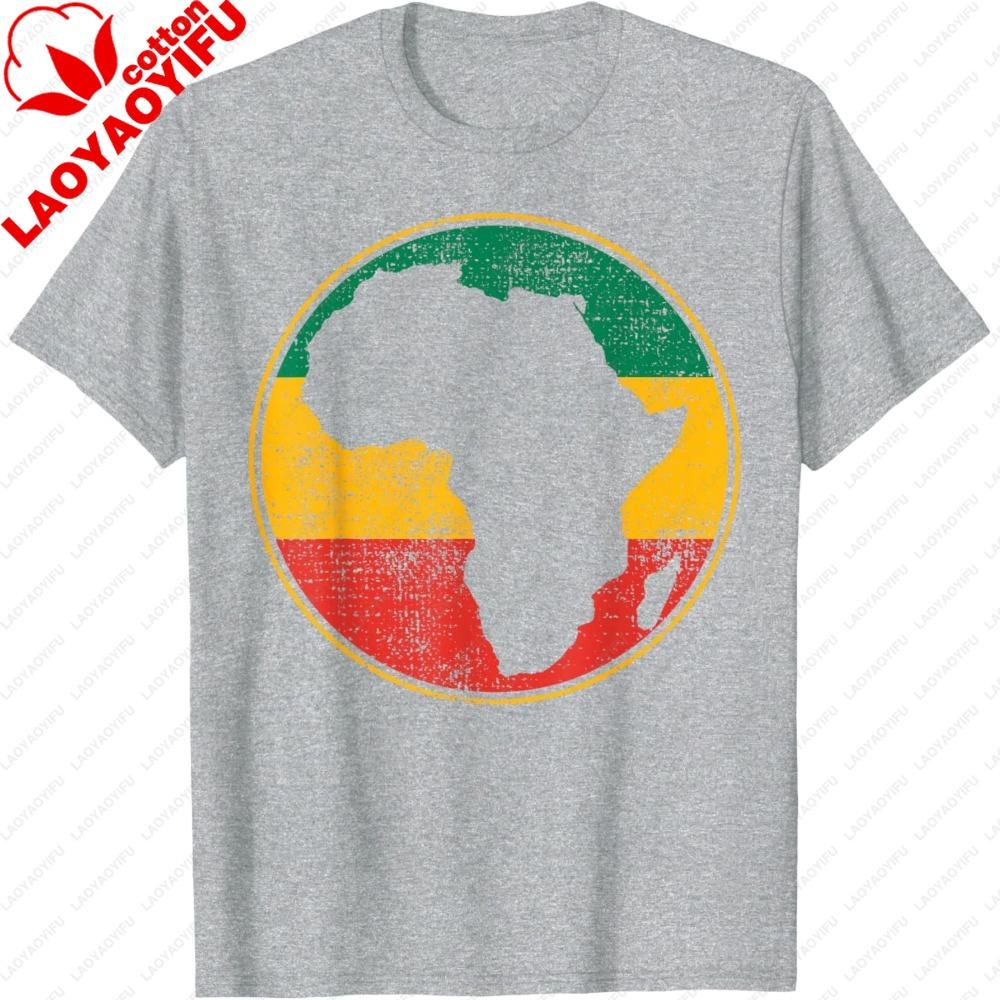 Africa Shirt Retro Map Tanzania Namibia Kenya TShirt Africa Map PanAfrican Flag Print Women Tee Casual Cultural Pride Tops