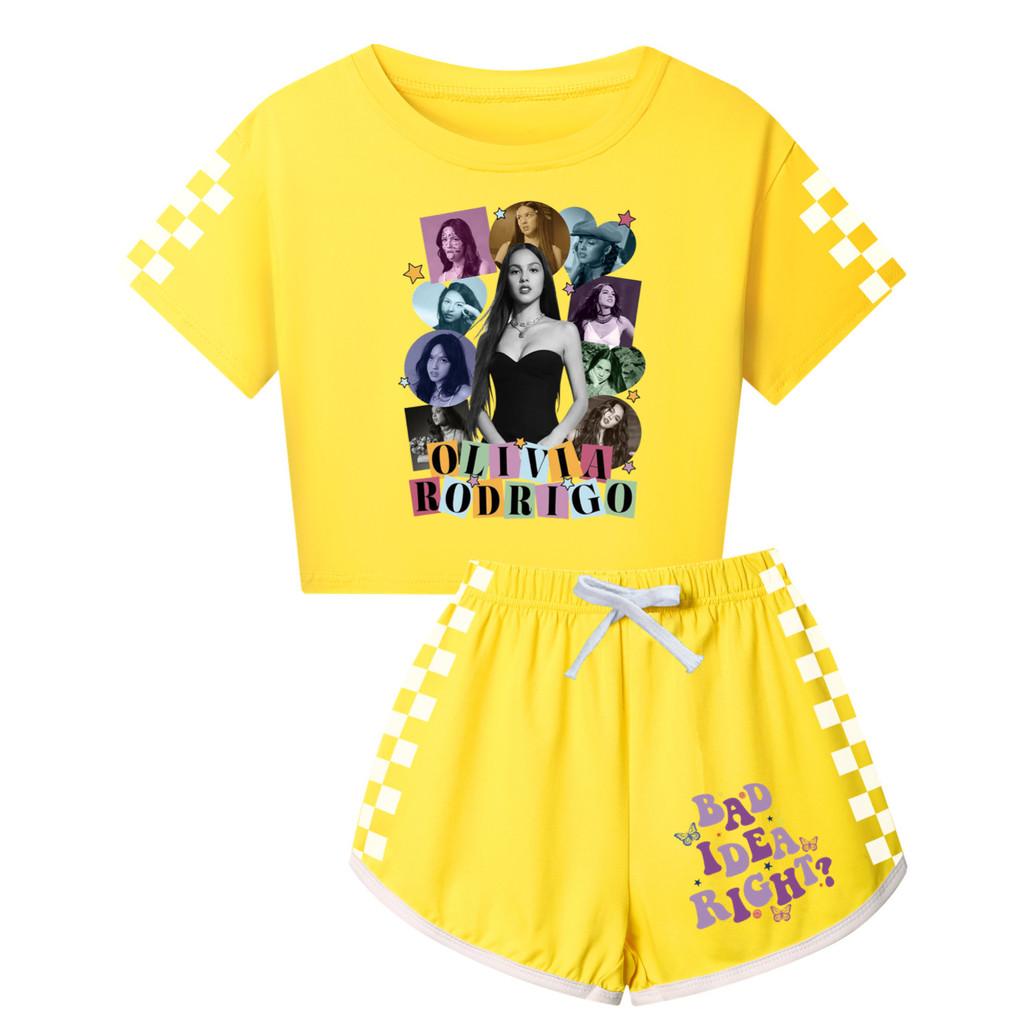 

Узор Оливия Родриго Детский Комплект с Коротким Рукавом и Шортами Модная Одежда 130cm жёлтый