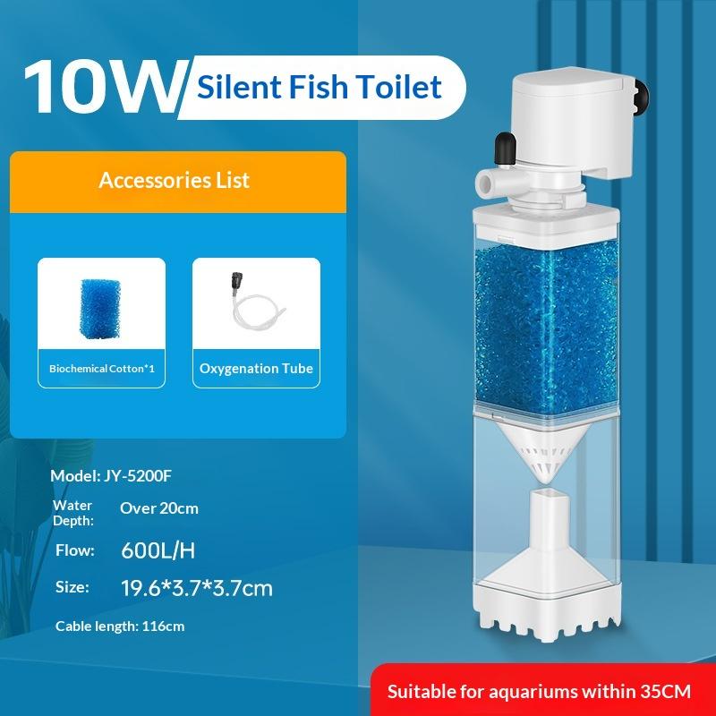 All-in-One Aquarium Filter Pump, 6 Functions for Clean Water & Oxygen, Silent Internal Filter Aerator Wave Maker, 220V