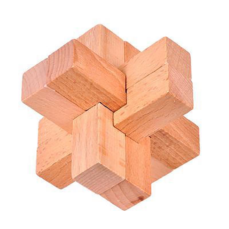 Beechwood Kongming Lock & Luban Puzzle Set for Kids - Wooden Mortise and Tenon Toy