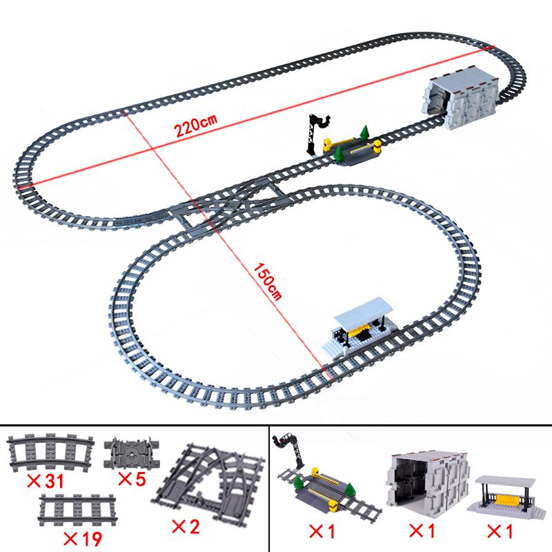 KAZI High-Tech Kreativní Město Nádraží Kolejnice Power Function Stavebnice Cihly DIY Dětské Vlaky Hračky Dětské dárky