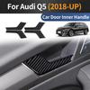 Car Inner Door Handle Protector Cover Trim Carbon Fiber Sticker For Compatible Vehicle Q5 2018-2025 Auto Interior Decoration Interior Decoration Shell