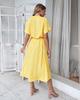 Vestido Midi de Manga Corta de Lunares Europeo y Americano - Moda de Verano 2025 para Mujer