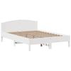 Solid Wood Bed with Shelf Without Mattress White 160x200 cm Pine