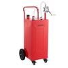 113.6L Fuel Gas Caddy, Carbon Steel, Portable Fuel Transfer Storage Tank with Manual Pump & 4 Rolling Wheels, Gasoline Diesel Can Container, for Cars,