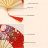 Chinese Japanese Style Silk Fan Folding Fan Wedding Fan Art Gifts Dance Hand Fan Vintage Bamboo Folding Hand Held Flower Fan