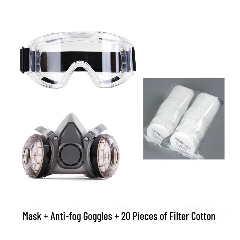 DAXTE Washable Dust Respirator Mask Kit with Goggles and Filters