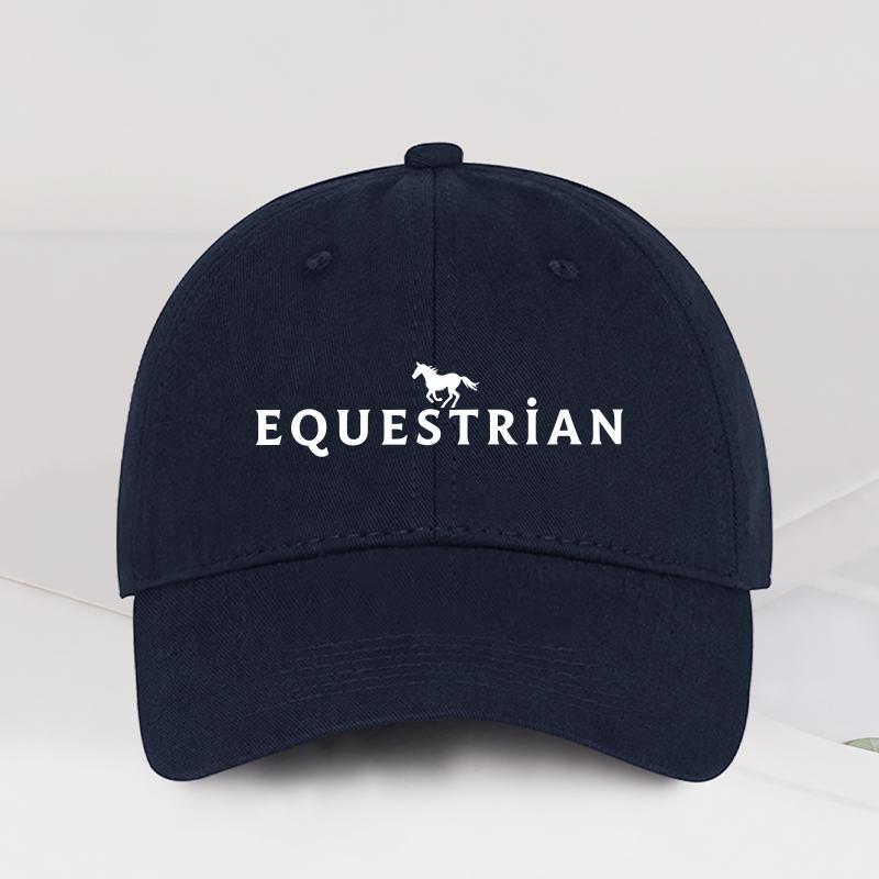 

Equestrian-Themed Horse Logo Print Soft-Top Baseball Cap Soft, Comfortable, Breathable, Adjustable Retro Equestrian Style: Simpl